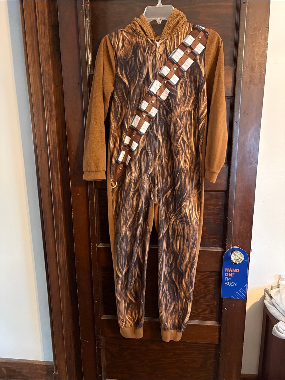 Star Wars Chewbacca Kids Brown Faux Fur One-Piece Footie costume